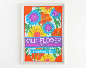 Archive | A3 Riso Print, Wild Flowers