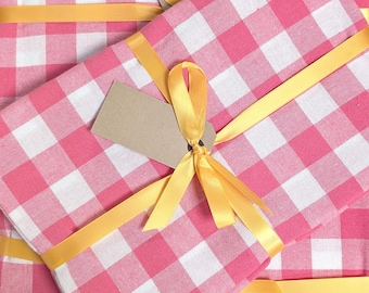 Sale | Gingham Tablecloth, Pink