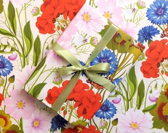 2nd | Wrapping Paper, Individual Folded Sheet, Summer Floral