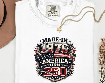1976 50th Birthday Shirt, America Turns 250 Patriotic Tee