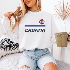 Croatia Flag Logo Graphic T-Shirt, Soccer 2026 Fan Design, Unisex Vibes Tee image 1