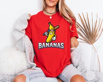 Retro Banana Baseball Tee, Funny USA Patriotic Summer Shirt