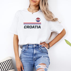 Croatia Flag Logo Graphic T-Shirt, Soccer 2026 Fan Design, Unisex Vibes Tee image 2