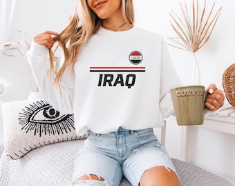 Iraq Flag Football Vibes T-Shirt, 2026 Soccer Fan Apparel Unisex Tee