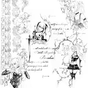 Misa's Cybersigilism Poster: Gothic Art, Hell Purgatory Paradise (Digital Download) wall printable
