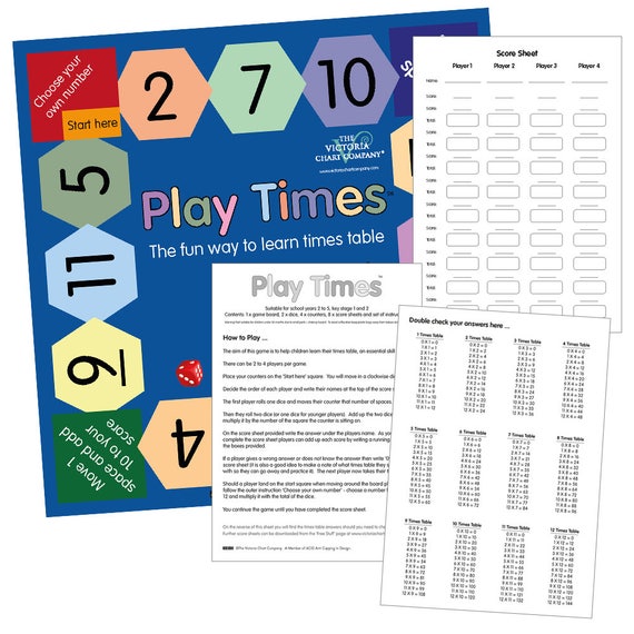 Learn Times Tables The Fun Way Multiplication Play Times Etsy