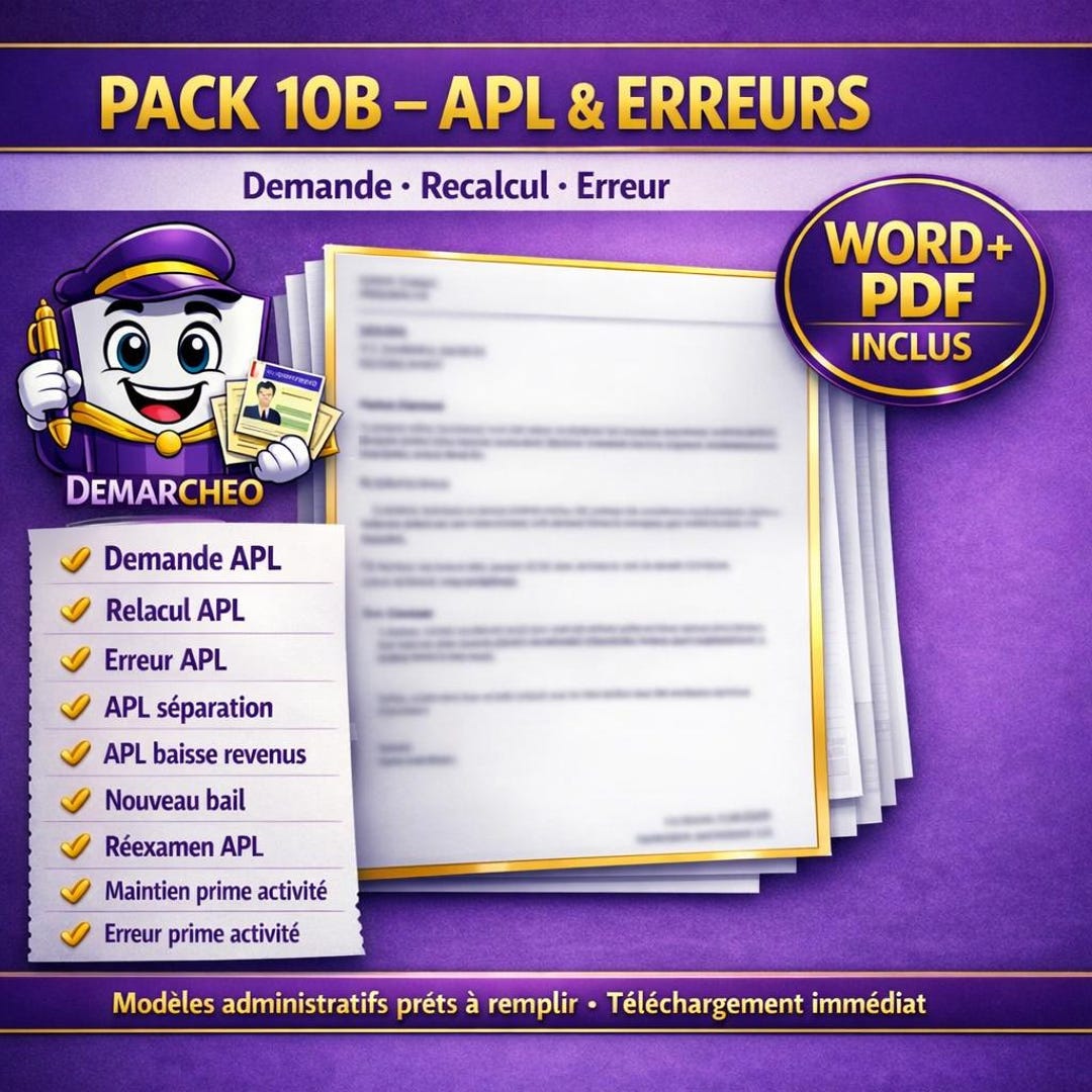 Top Lettering Allowance Pack of 10 Letters for CAF (family Allowance), APL (housing Benefit ...