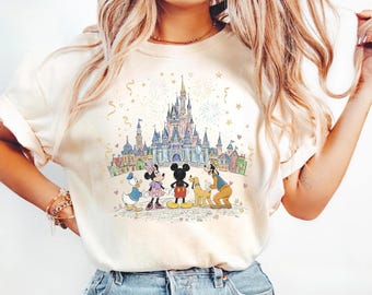 Comfort Colors® Disneyland Castle Shirt, Mickey Disney Shirt, Mickey and Friends Shirt, Disneyland Shirt, Shirt for Women, Disney Trip 2026
