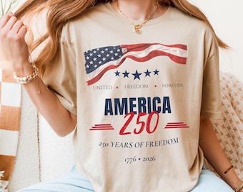 Gildan 64000 America 250 Shirt, Patriotic USA Tee, 1776 2026 Freedom Shirt