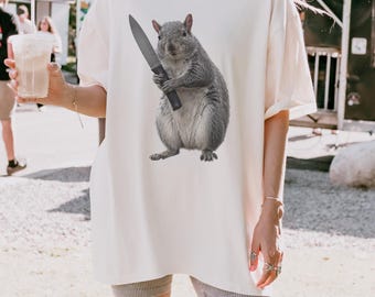 Comfort Colors® Funny Squirrel Shirt, Vintage Animal Graphic Tee, Squirrel T-Shirt