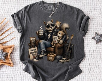 Comfort Colors Funny Dad Squirrel Shirt, Vintage Father’s Day Gift Tee, Graphic T-Shirt