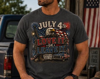 Comfort Colors ® July 4 Patriotic Shirt, American Eagle Graphic T-Shirt