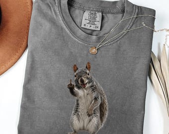 Comfort Colors® Funny Squirrel Shirt, Sassy Animal Graphic Tee, Vintage Wildlife T-Shirt, Attitude Shirt