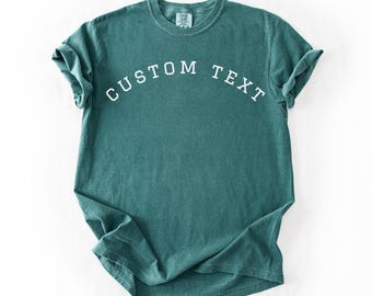 Custom Text Comfort Colors Shirt, Personalized Retro Tee, Custom Name tshirt