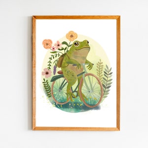 Frog Art print, Vintage Book Decoration, Cottagecore Aesthetic