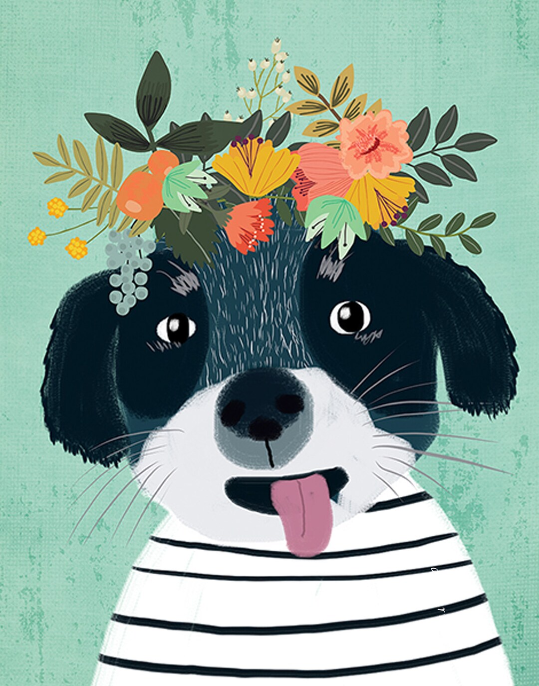 Poster Cute Dog Print Pet Wall Art Funny Decor Etsy