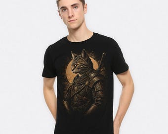Samurai Cat T-Shirt, Men's and Women's Sizes Tee