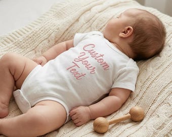 Personalized Baby Name Cotton Bodysuit – Custom Onesie, Shower Gift, Keepsake Reveal