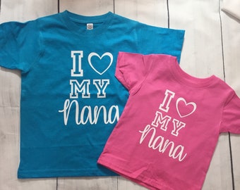 I Love My Nanny Grandma Nanna Nan Baby Bib Blue Pink Babies Clothes Funny Gift