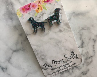 black lab earrings