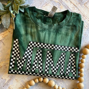 Checkered Mama Shirt, 90s Mama, Classic Mama Shirt, Retro Mama Shirt, Mother's Day Shirt, Gift for Mom, Tie Dye Shirt