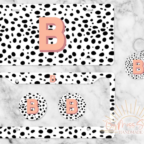 Custom Monogram License Plate, Leopard Car Tag, Vehicle Tag,  Custom License Plate, Animal Print, Spots License Plate, Shadow Monogram