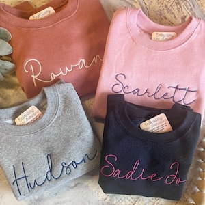 Toddler Sweatshirt, Girls Name Sweatshirt, Kids Crew Neck Sweatshirt, Kids Monogram Pullover Shirt, Name Sweatshirt, Embroidered Sweatshirt