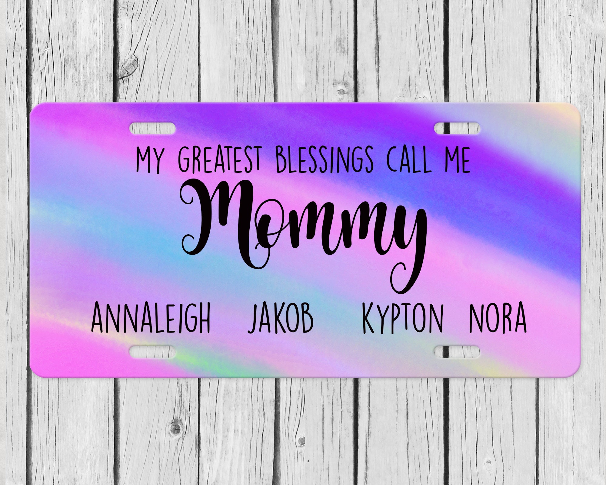 Mommy Personalized License Plate Name Car Tag Vehicle Tag Etsy