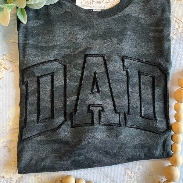 Embroidered Dad Shirt, Black Camo DadShirt, Father’s Day Shirt, Father’s Day Gift, Dad Shirt, Black Monochrome Shirt, Pregnancy Announcement