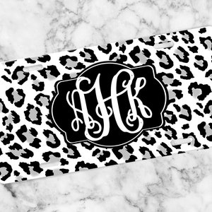 Black & White Zebra Print License Plate Frame - Aluminum, 12x6 Inch, 2-Hole Design For US Vehicles - View #9