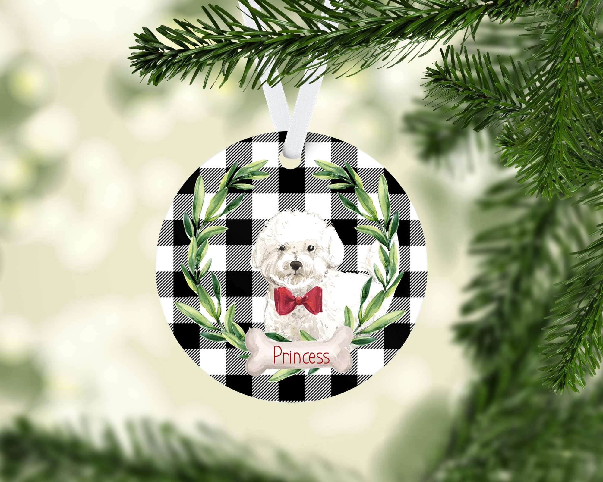 Bichon Frise Ornament Personalized Bichon Frise Dog Ornament | Etsy