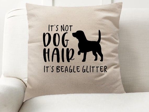 It's Not Dog Hair It's Beagle Glitter Throw Pillow Cover Dog Portrait of The