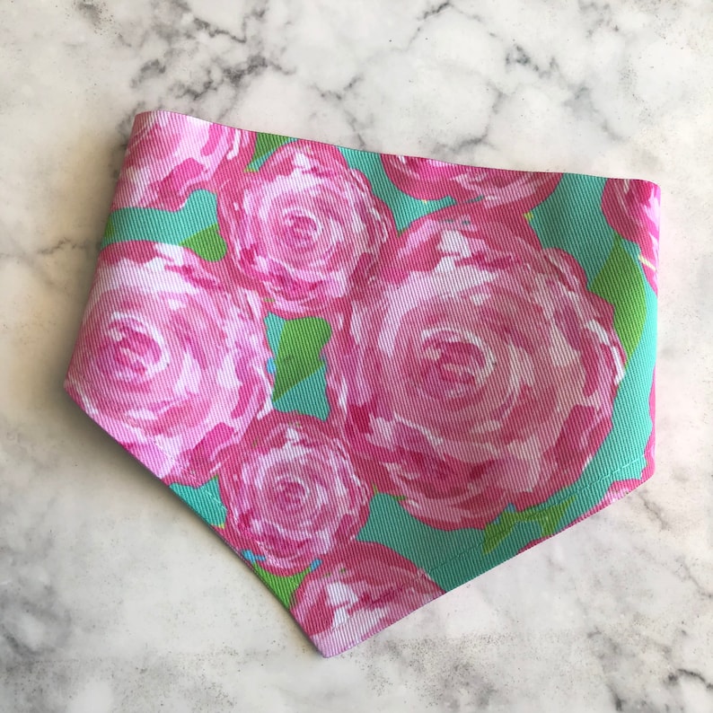 Collar Bandana Rose Pet Scarf Girly Dog Bandana Pet Bandana Dog Scarf Pet Accessories Preppy Pet Scarf