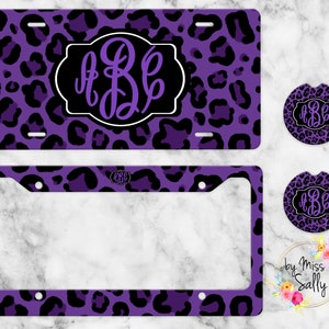 Purple Leopard Personalized License Plate, Purple License Plate, Front Car Tag,  Custom License Plate, Personalized License Plate