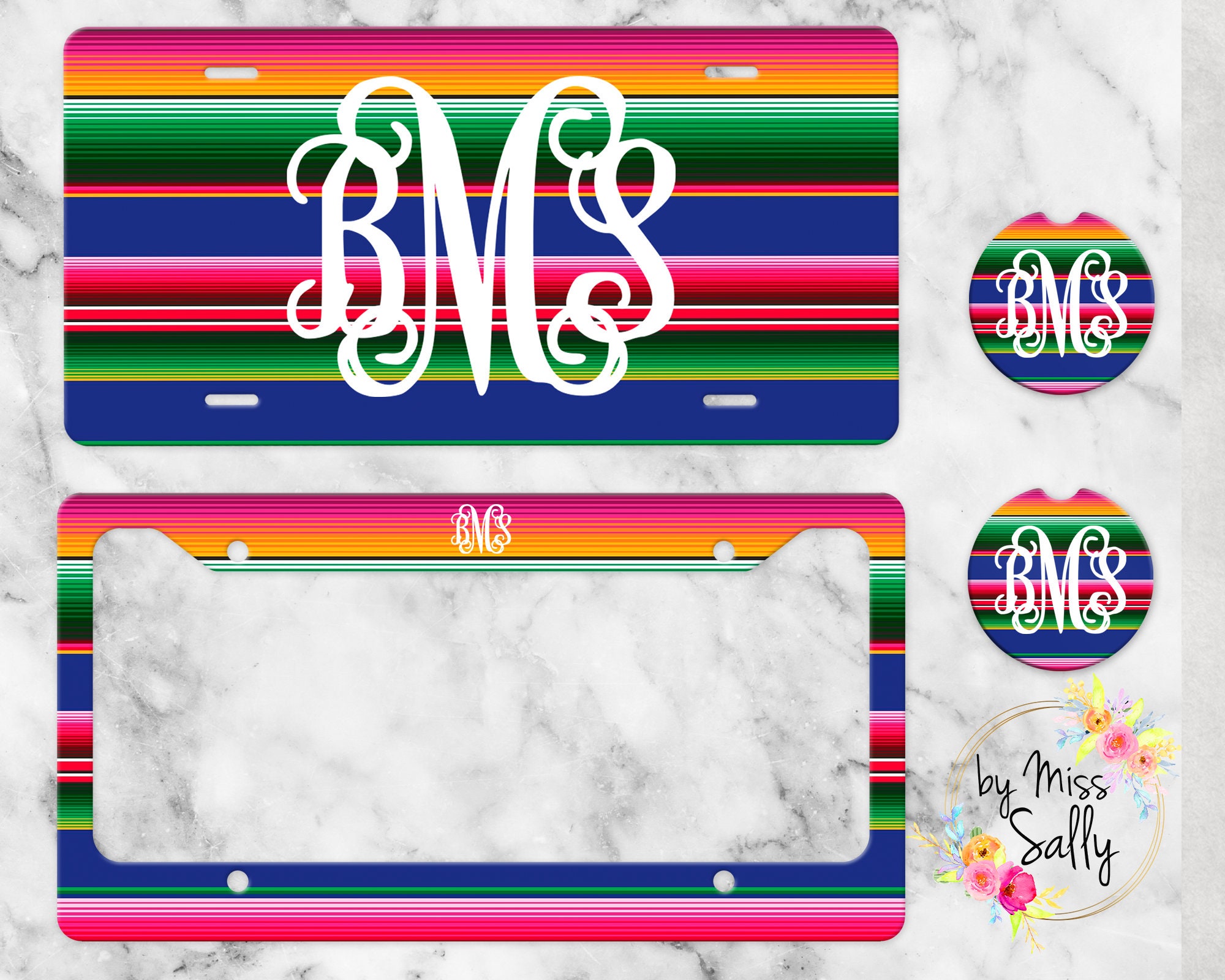 Serape Personalized License Plate Custom Car Tag for Women Etsy