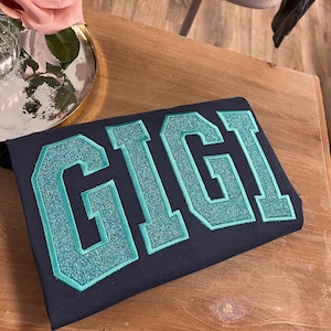 Embroidered Glitter Gigi Shirt, Comfort Colors Gigi Shirt, Mother&#39;s Day Shirt, Mother&#39;s Day Gift, Grandma Shirt, Gigi Gift