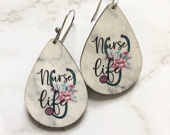 Dangle Earrings LNA Dangle Earrings Licensed Practical Nurse Earrings Nurse Earrings