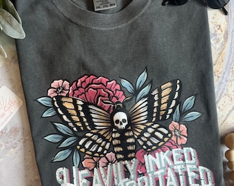 Heavily Inked Easily Irritated Tee, Tattoo Shirt, Comfort Colors Shirt, Tattoo Mom, Tattoo Graphic Tshirt, Funny Tattoo Shirt