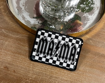 Mama Iron On Patch, Trucker Hat Patches, Iron On Patches, Checkered Hat Patch, Rock Mama, Bag Patch, DIY, Hat Bar