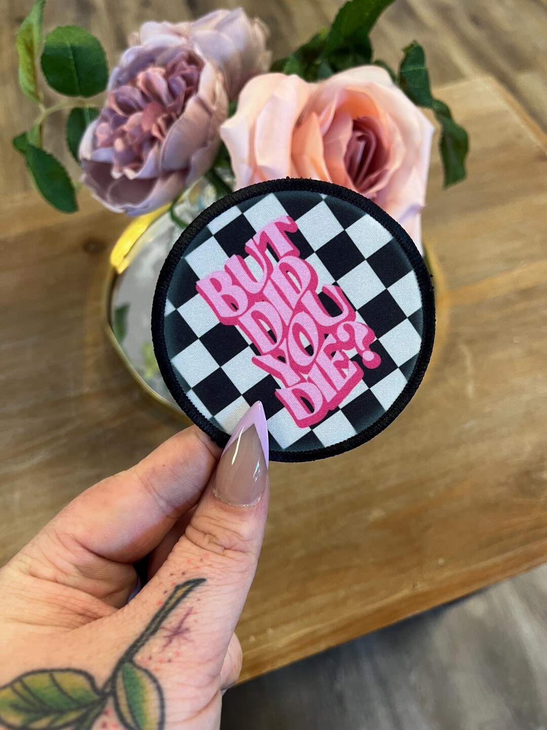 But did you die Iron On Patch, Trucker Hat Patch, Iron On Patch, Pink Hat Patch, Funny, Bag Patch, DIY, Hat Bar, Checkered Hat Patch