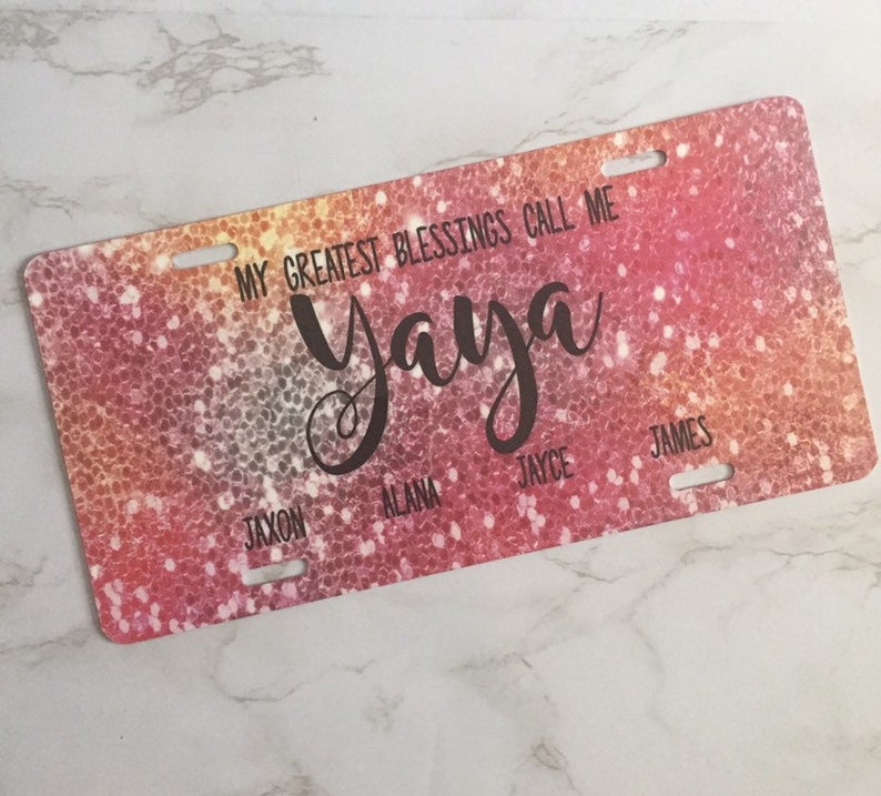 Grandma Personalized License Plate Name Car Tag Vehicle Tag Etsy