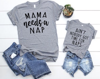 Mama Nap Set, Mother Son Matching Shirts - Mom and Daughter Matching Shirts - Mom and Baby Boy Matching - Mother Son T Shirts