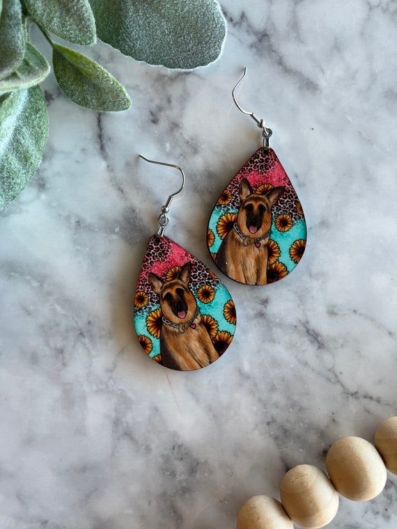 German shepherd best sale earrings