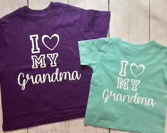 I Love My Grandma T-shirt, Kids Tee, Gift for Grandma, Pregnancy Announcement, I love my Grandma Shirt, I love my Nanny Shirt