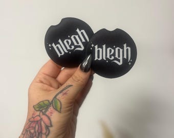 Car Coasters, Set of 2, Funny Car Coasters, Metalhead Car Coasters, Emo Car Coasters, Retro Car Coasters, Goth Car Accessories