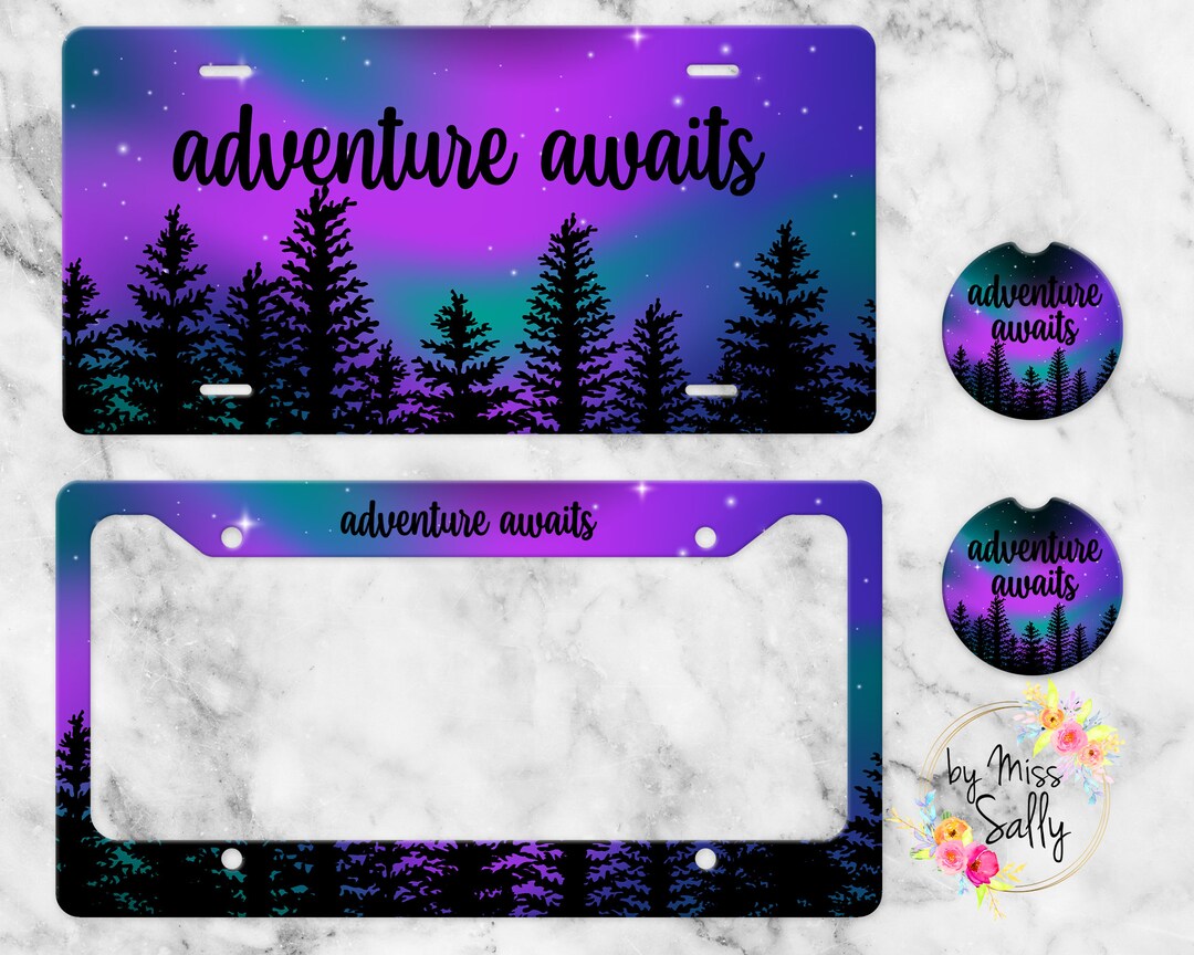 Northern Lights License Plate, Custom Car Tag for Women, Name Car Tag