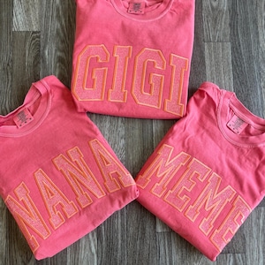 Embroidered Glitter Grandma Shirt, Comfort Colors Gigi Shirt, Mother&#39;s Day Shirt, Mother&#39;s Day Gift, Grandma Shirt, Nana Gift, Meme Shirt
