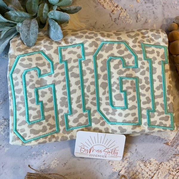 Embroidered Gigi Shirt, Leopard Gigi Shirt, Mother's Day Shirt, Mother's Day Gift, Mom, Grandma Shirt