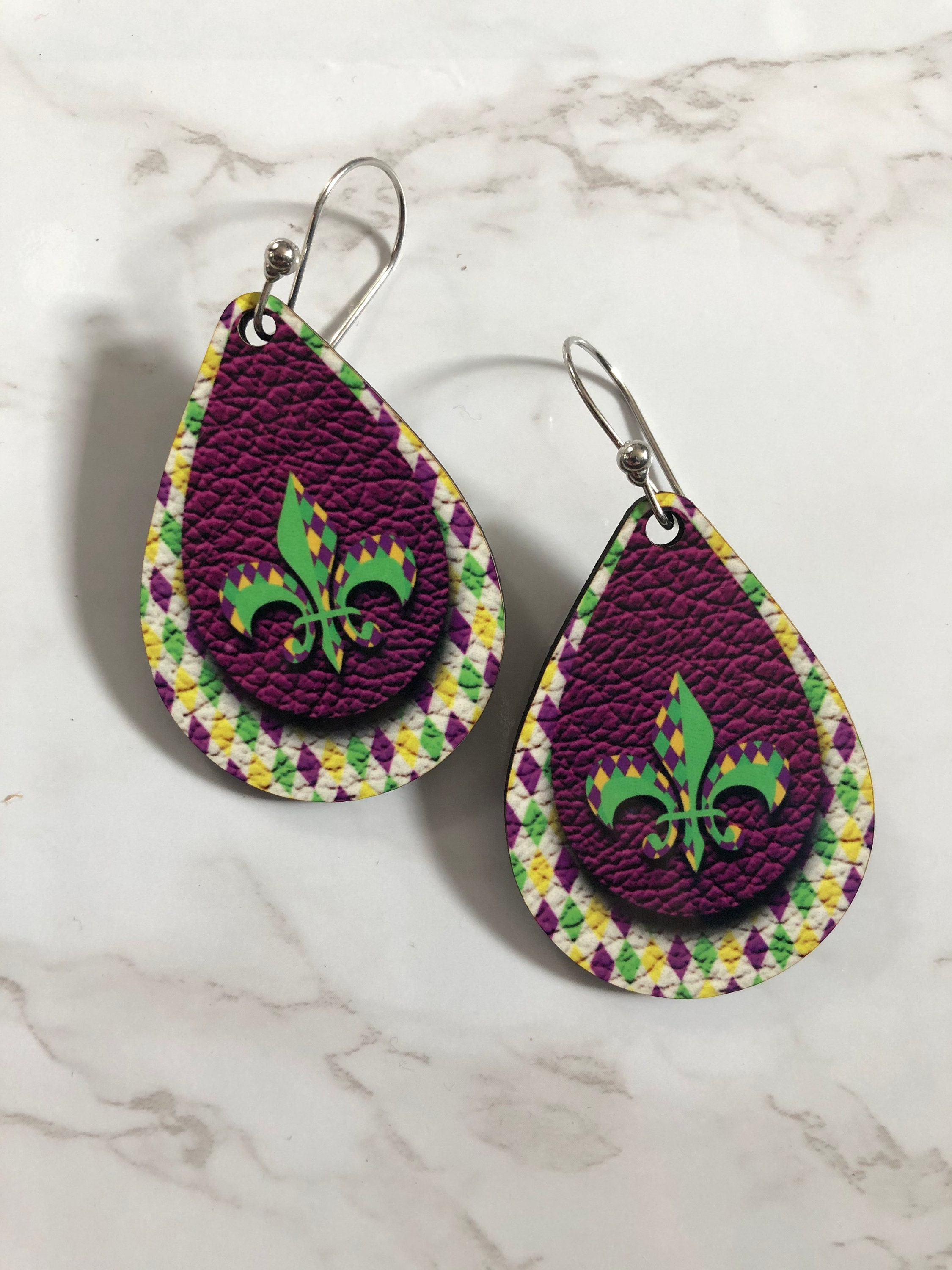 etsy mardi gras earrings