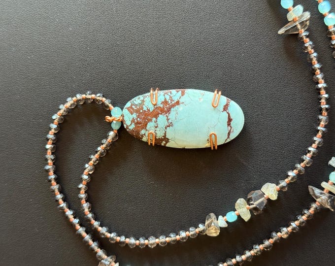 Featured listing image: Turquoise Necklace – Manganese - Earth & Sky in Copper Harmony